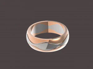 3波结婚戒指 3D 打印模型