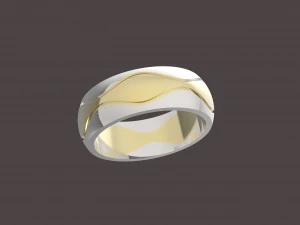 3波结婚戒指 3D 打印模型