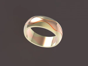3波结婚戒指 3D 打印模型