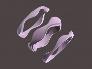 3波结婚戒指 3D 打印模型