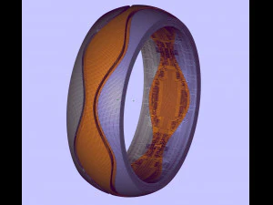 3波结婚戒指 3D 打印模型