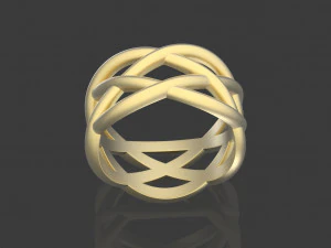 编织图案戒指 3D 打印模型