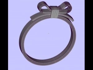 ちょう結びリング 3Dプリントモデル
