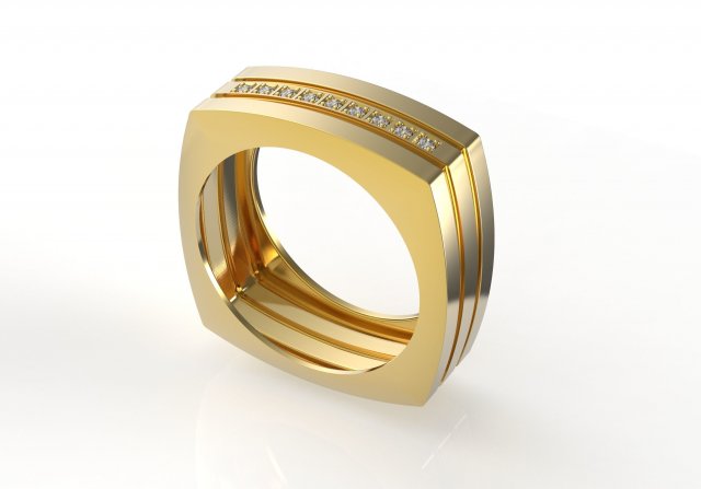 9 stones male ring 3D प्रिंट मॉडल .c4d .max .obj .3ds .fbx .stl .blend 