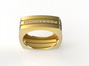 9 stones male ring 3D प्रिंट मॉडल