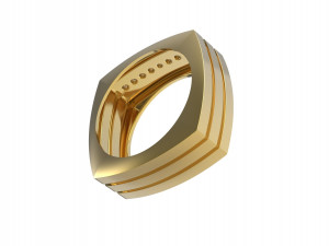 9 stones male ring 3D प्रिंट मॉडल