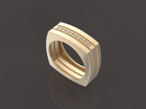 9 stones male ring 3D प्रिंट मॉडल