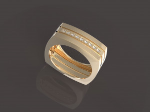 9 stones male ring 3D प्रिंट मॉडल