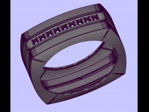 9 stones male ring 3D प्रिंट मॉडल