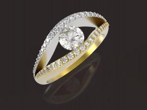 female ring 5 mm main stone Modelo de Impressão 3D