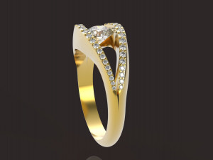 female ring 5 mm main stone Modelo de Impressão 3D