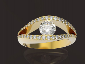 female ring 5 mm main stone Modelo de Impressão 3D