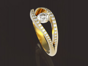 female ring 5 mm main stone Modelo de Impressão 3D