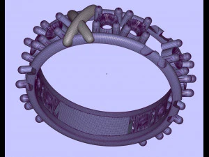 迷人的戒指 3D 打印模型