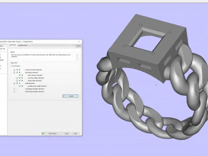 带宝石的戒指链 3D 打印模型