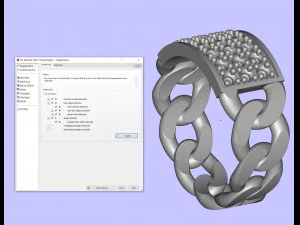 带宝石的戒指链 3D 打印模型