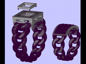 带宝石的戒指链 3D 打印模型