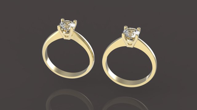 2 engagment ring diamond 3D Print Model .c4d .max .obj .3ds .fbx .stl .blend 