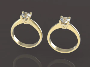 2 सगाई की अंगूठी हीरा 3D प्रिंट मॉडल