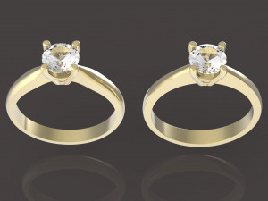 2 engagment ring diamond 3D Print Model
