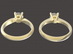 2 engagment ring diamond 3D Print Model