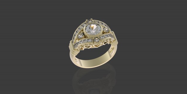 ring with hearts Modelo de Impressão 3D .c4d .max .obj .3ds .fbx .stl .blend 