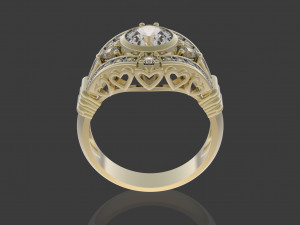 ring with hearts Modelo de Impressão 3D