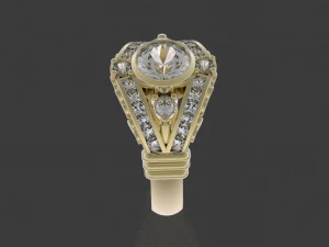 戒指与心 3D 打印模型