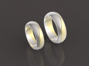 2 wedding rings set two-piece assembly 3D 프린트 모델