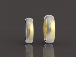 2 wedding rings set two-piece assembly 3D 프린트 모델