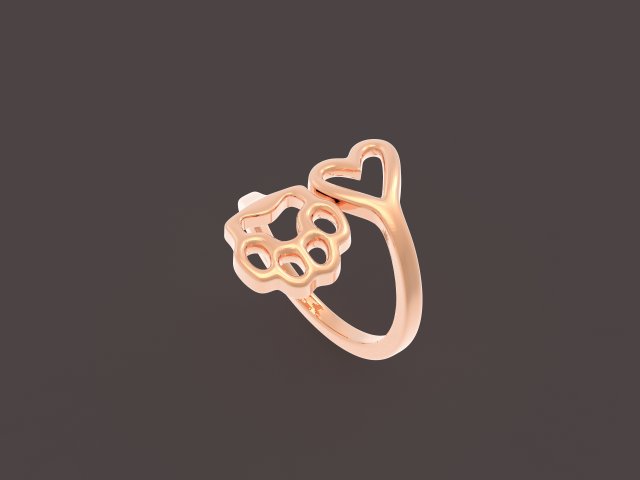 heart and paw 3D-Druckmodell .c4d .max .obj .3ds .fbx .stl .blend 