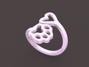 heart and paw 3D-Druckmodell