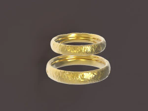 自然舒适结婚戒指 3D 打印模型