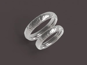 自然舒适结婚戒指 3D 打印模型
