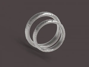 自然舒适结婚戒指 3D 打印模型