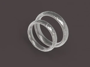 自然舒适结婚戒指 3D 打印模型