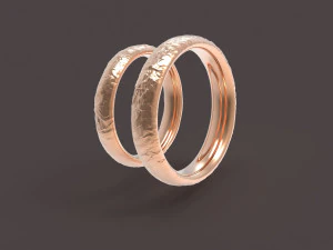 自然舒适结婚戒指 3D 打印模型