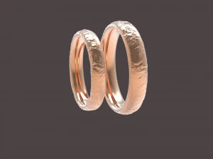 自然舒适结婚戒指 3D 打印模型