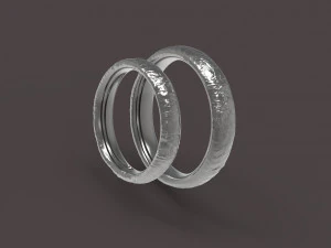 自然舒适结婚戒指 3D 打印模型