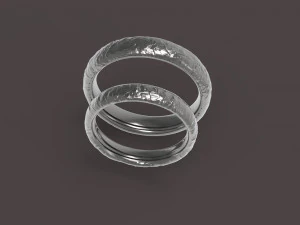 自然舒适结婚戒指 3D 打印模型