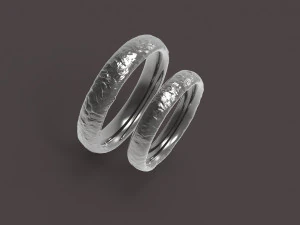 自然舒适结婚戒指 3D 打印模型