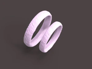 自然舒适结婚戒指 3D 打印模型