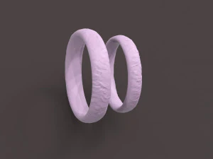 自然舒适结婚戒指 3D 打印模型