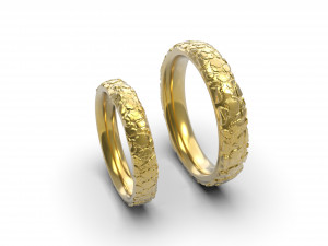 large stones wedding comfort rings 3D-printmodel