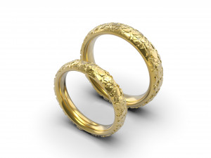 large stones wedding comfort rings 3D-printmodel