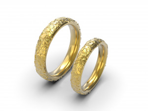 large stones wedding comfort rings 3D-printmodel