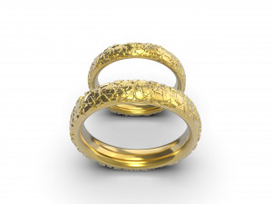 large stones wedding comfort rings 3D-printmodel