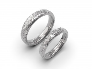 large stones wedding comfort rings 3D-printmodel