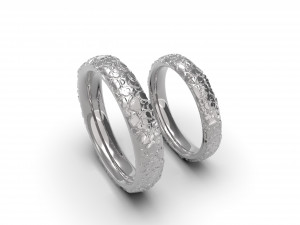 large stones wedding comfort rings 3D-printmodel