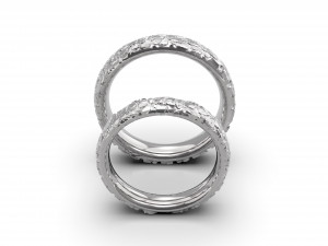 large stones wedding comfort rings 3D-printmodel